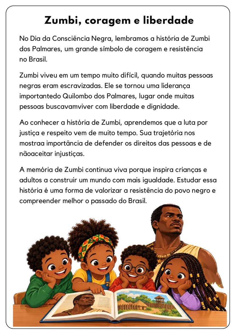 Textos sobre Consciência Negra para 1º ao 5º ano pdf página 3